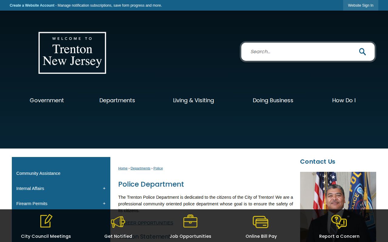 Trenton Mercer County police arrest-record source